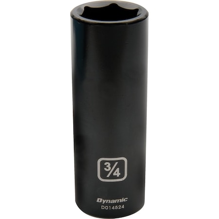 Dynamic 1/2" Drive Deep Socket, Black Phosphate, Tools 1/2" Drive 6 Point SAE, 3/4" Deep Length D014524